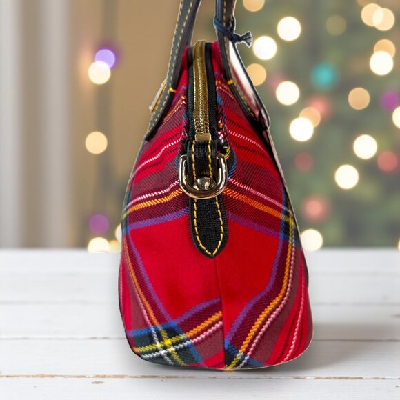 Dooney & Bourke Mini Windsor Cotton Tartan Dome Satchel w/ Crossbody Strap New - Picture 4 of 9